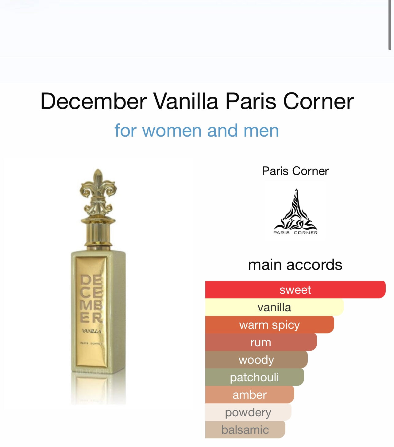December Vanille Paris corner Paris corner