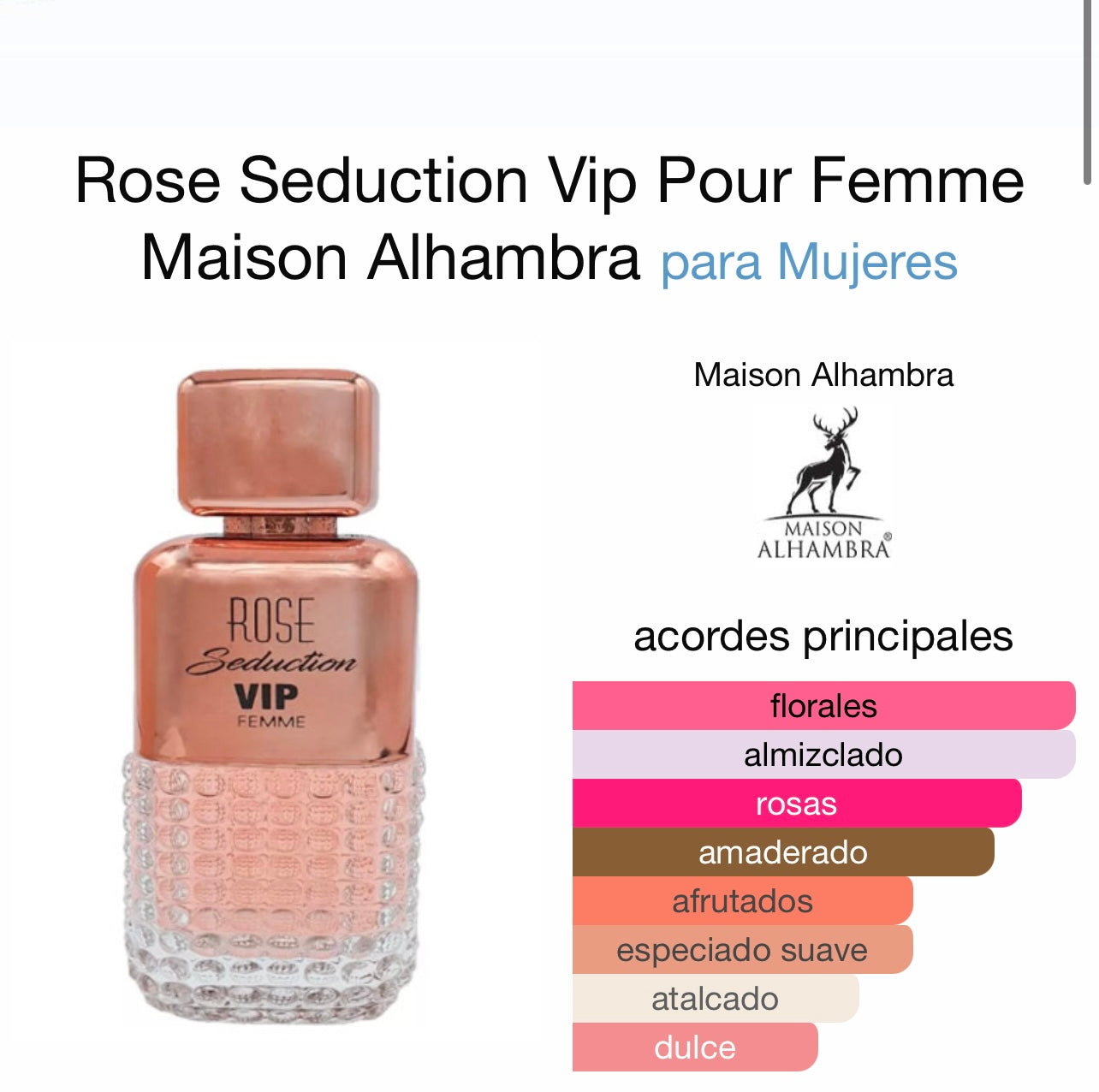 ROSE  SEDUCTION Maison Alhambra 100 ML MAISON ALHAMBRA