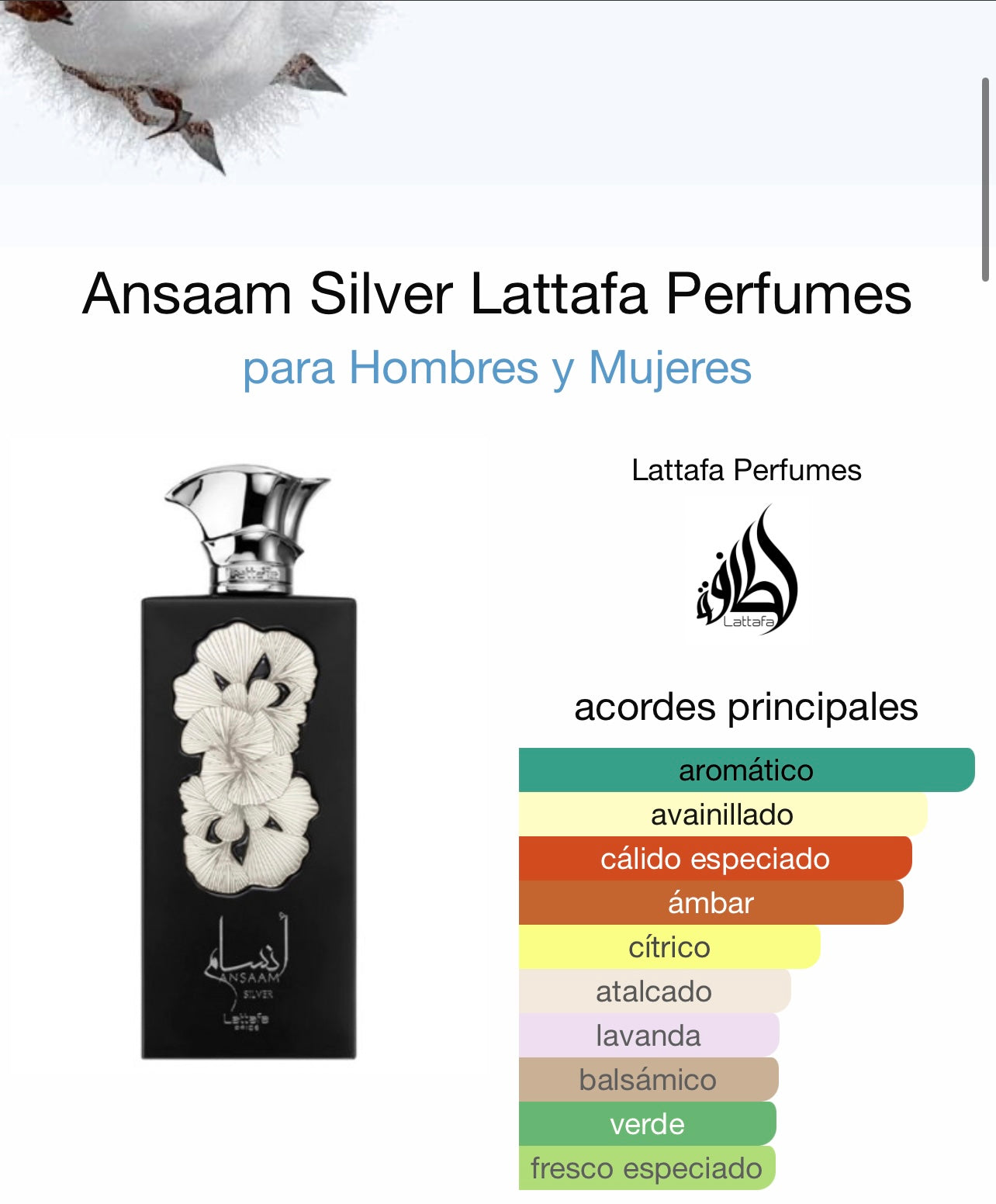 Ansaam Silver Lattafa Perfumes Lattafa