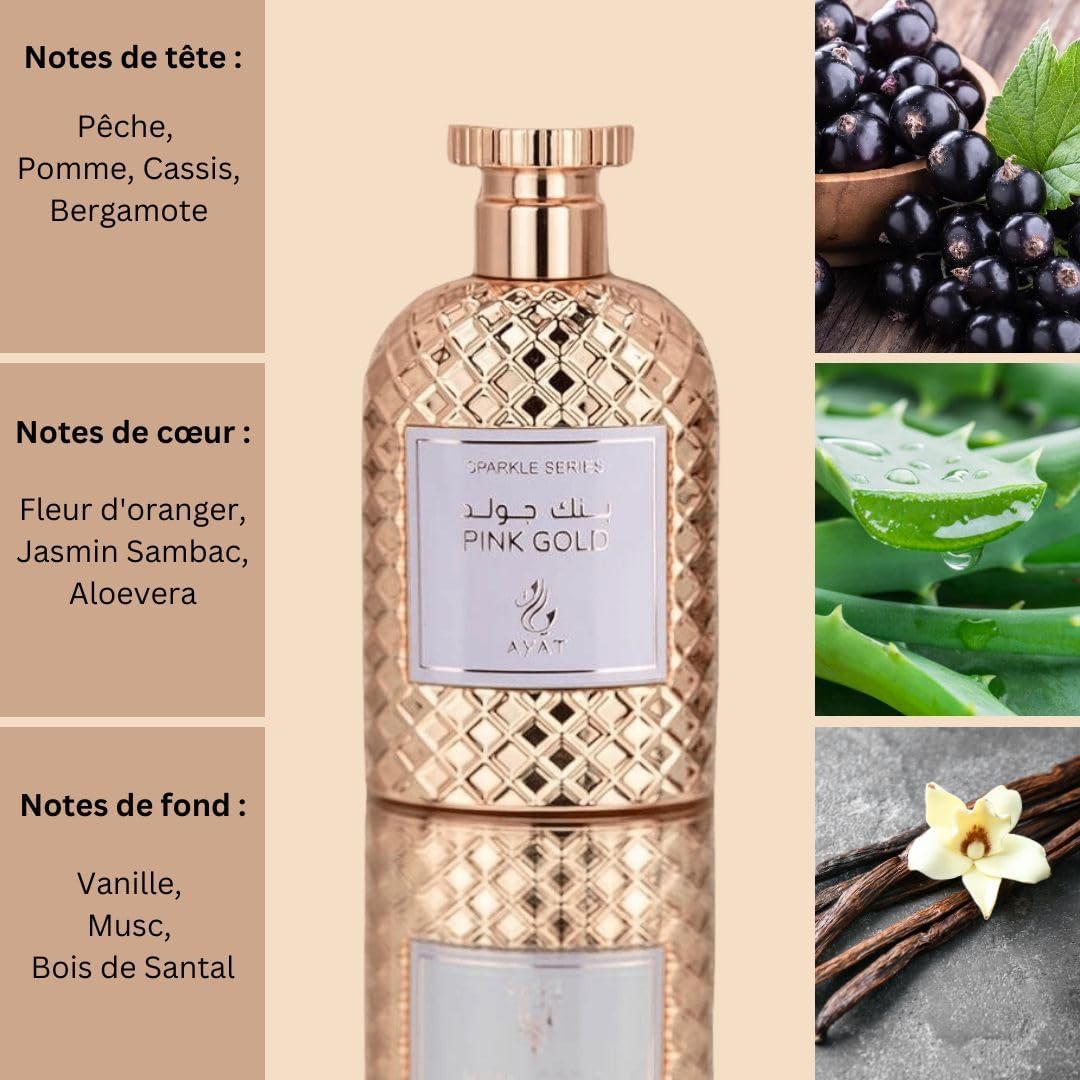 Lattafa PINK GOLD AYAT - 100ml - Eau de Parfum - Made in Dubai - Dubai Esencias