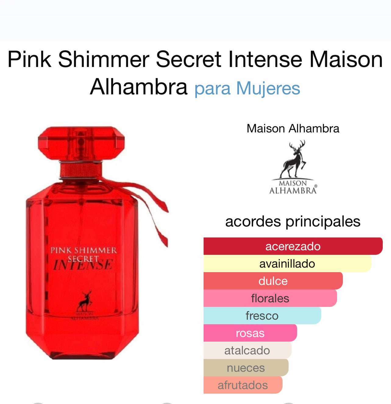 Pink Shimmer Secret Intense Maison Alhambra MAISON ALHAMBRA