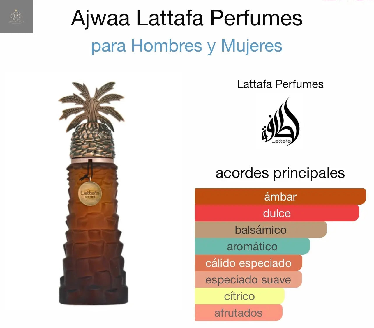 Ajwaa Lattafa Pride  90 ml - Perfume gama alta Lattafa - Dubai Esencias