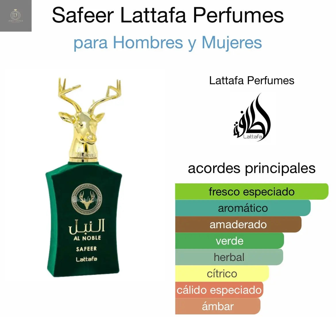 Al Noble Safeer Lattafa - 100ml - Dubai Esencias