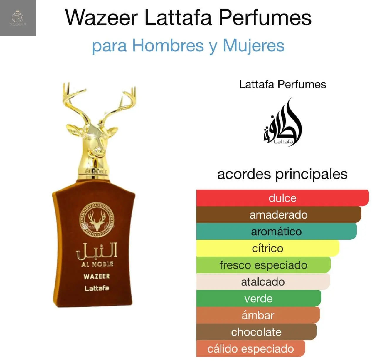 Al Noble Waazer Lattafa 100 ml - Dubai Esencias