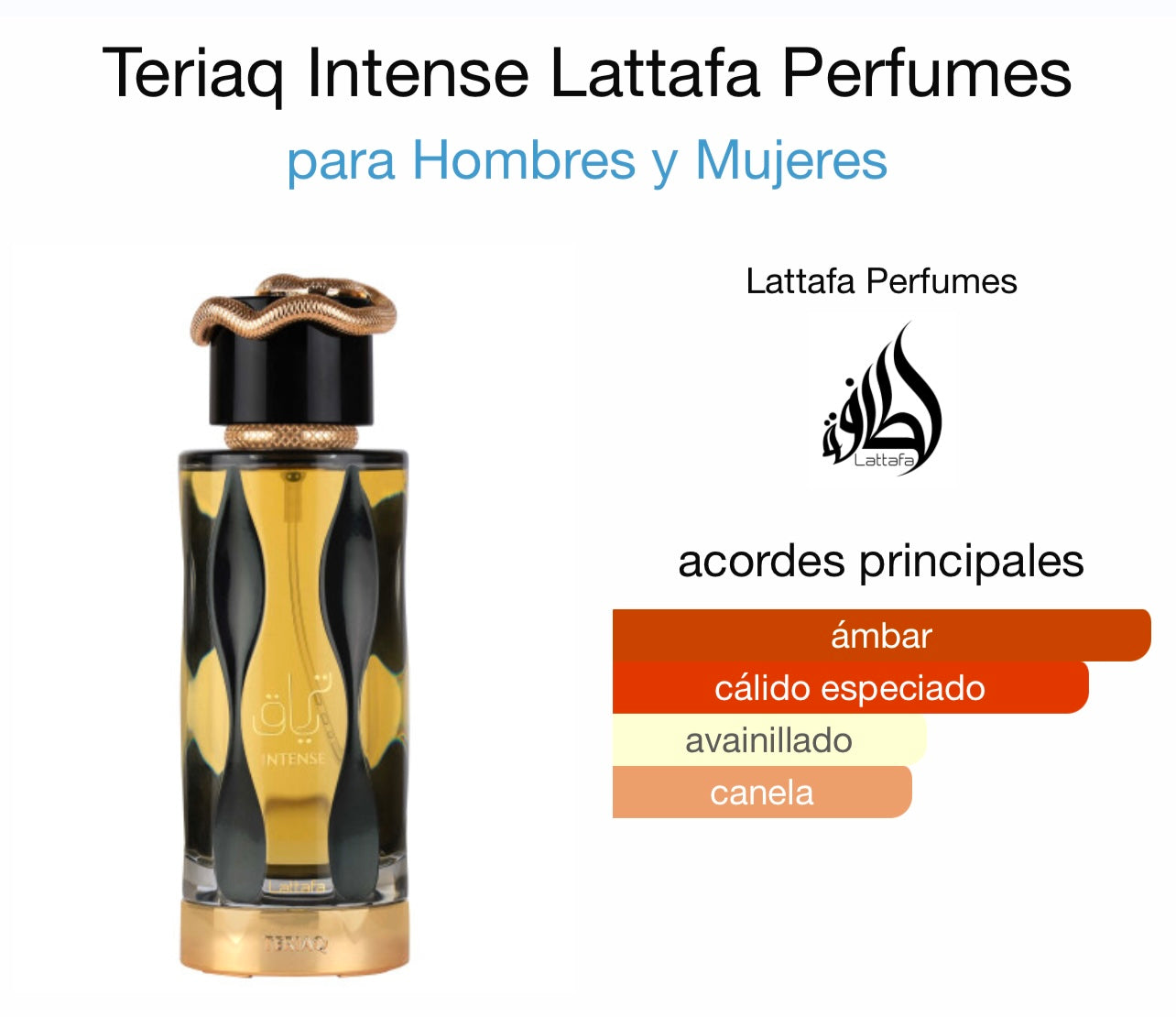 Teriaq Intense Lattafa Perfumes L A T T A F A