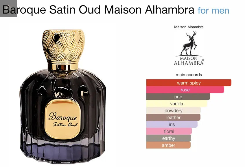 Baroque Satin Oud Maison Alhambra - 100 ml - Dupe Oud Satin Mood Francis Kurkdjian Paris MAISON ALHAMBRA