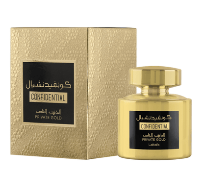 Confidential Private Gold Lattafa 100 ml - Dubai Esencias