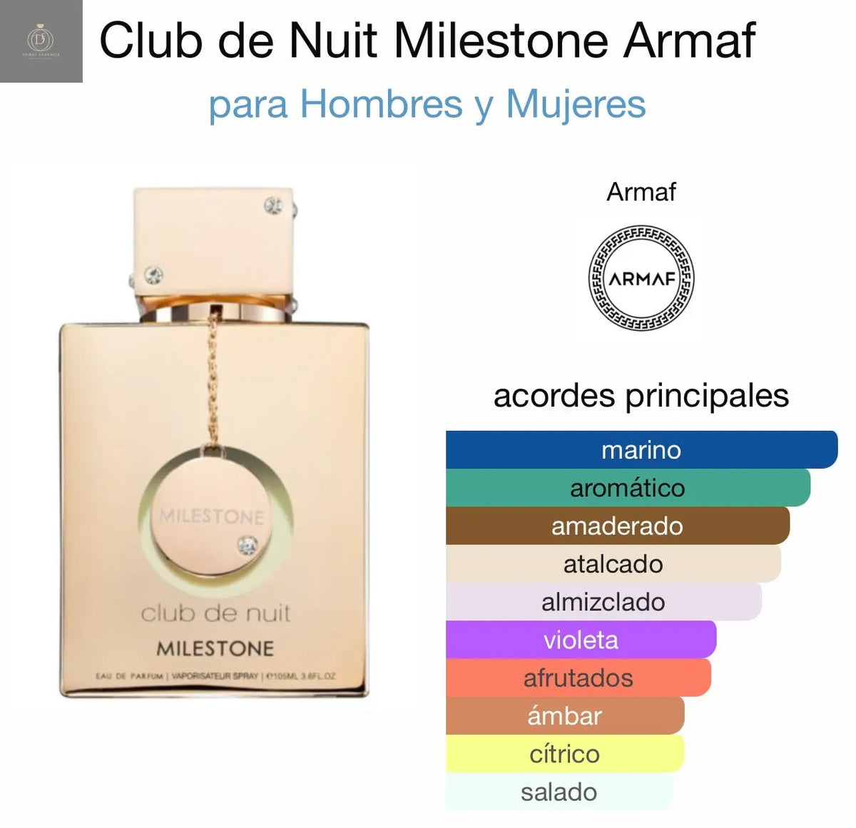 Club Milestone Club de nuit Milestone ARMAF 105 ml - Dubai Essence Perfumes mujer y