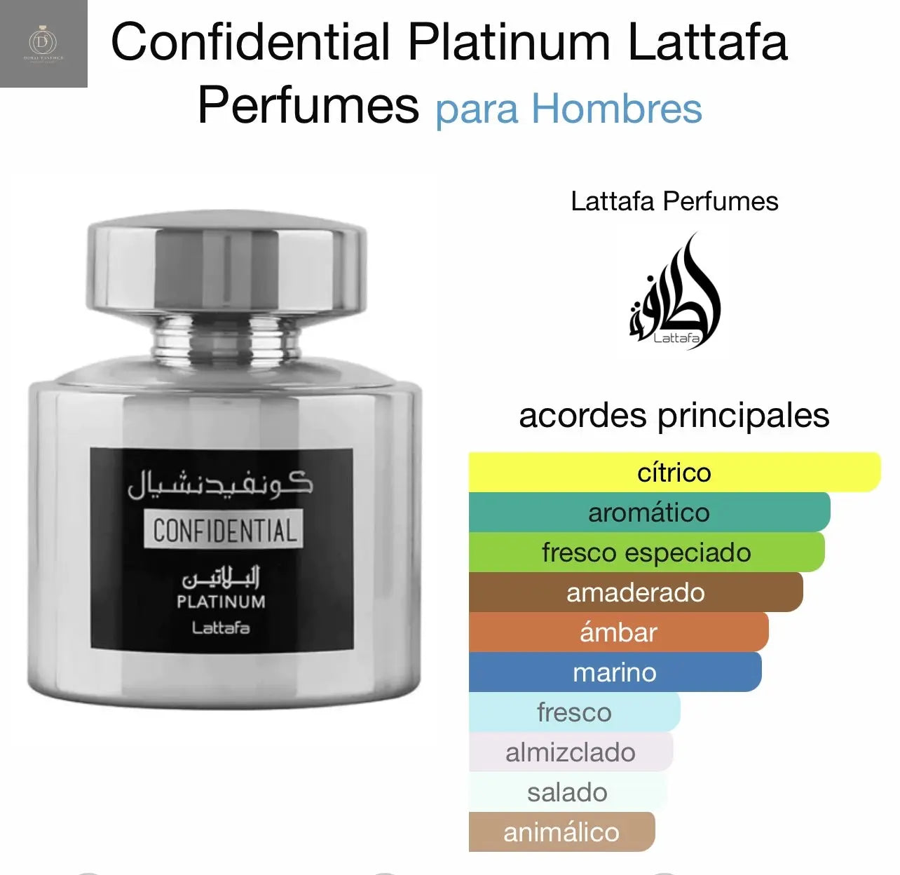 Confidential silver Lattafa -100 ML Lattafa