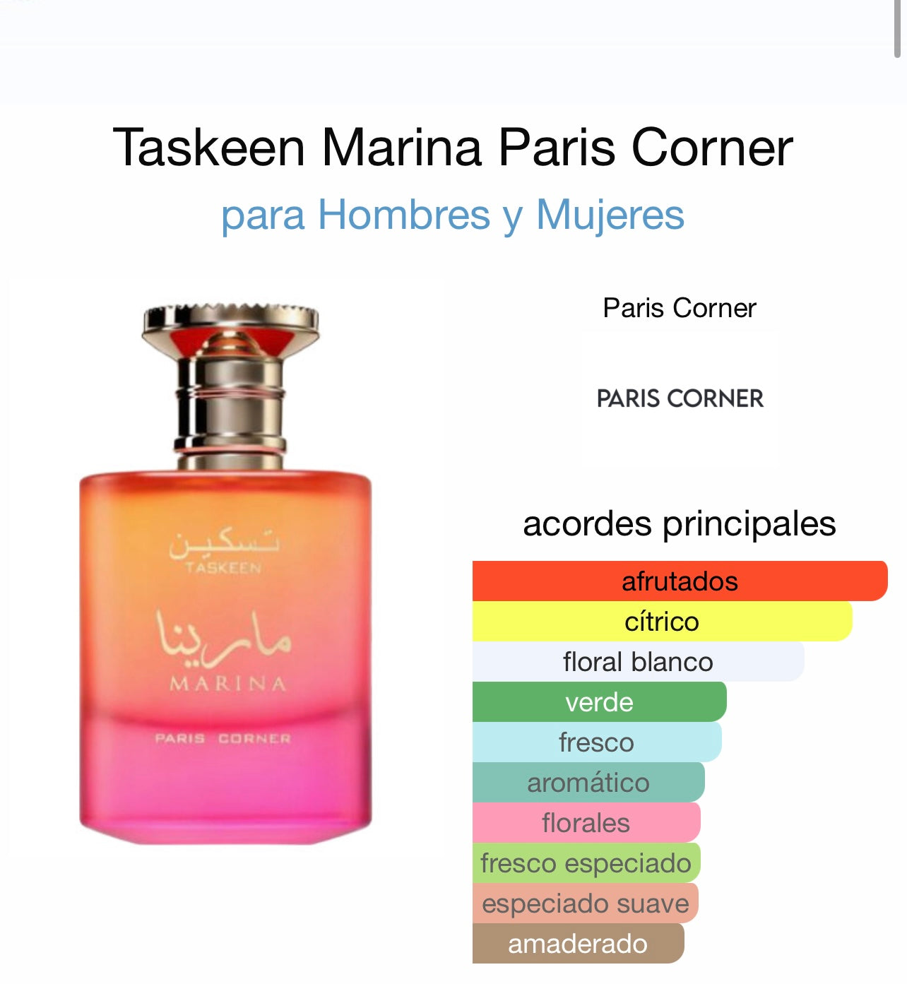 Taskeen Marina Paris Córner Paris corner