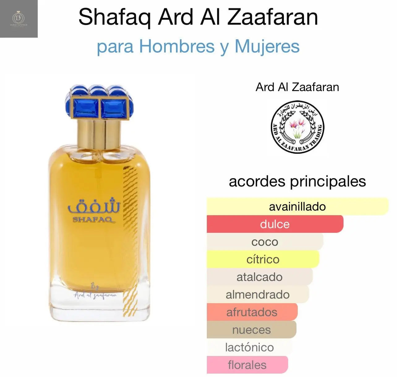 SHAFAQ  Ard Al Zafaaran Lattafa 100ml - Dubai Esencias